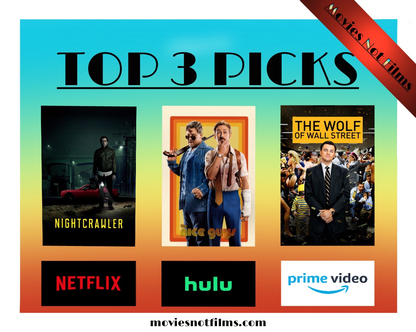 Top 3 Picks - Nightcrawler, The Nice Guys, The Wolf of Wall Street